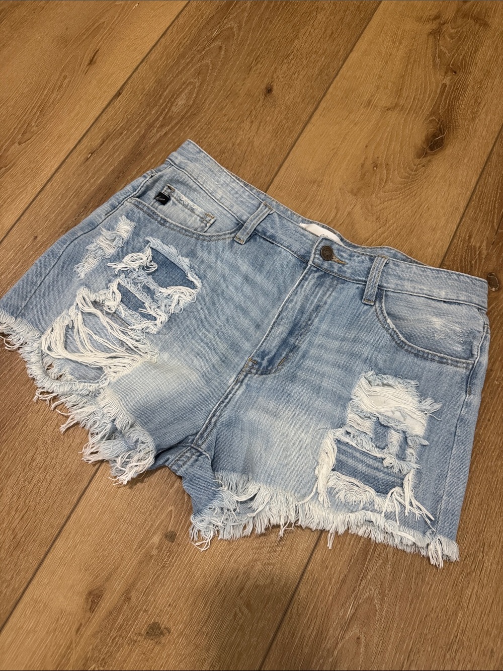 KanCan Light Blue Distressed Denim Cutoff Shorts